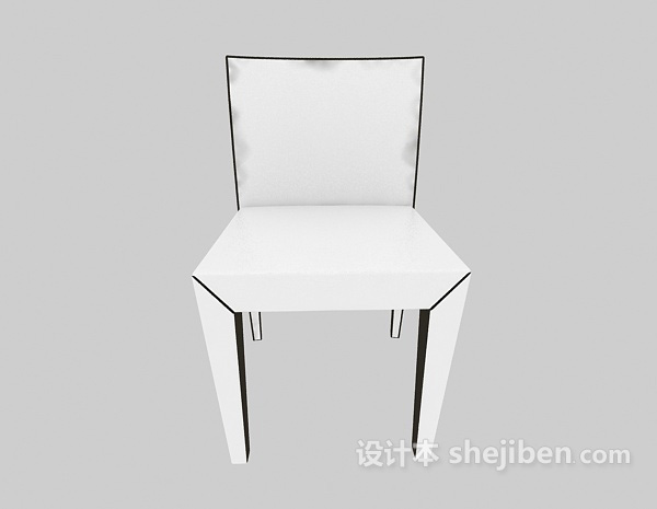 现代风格白色简约餐椅3d模型下载