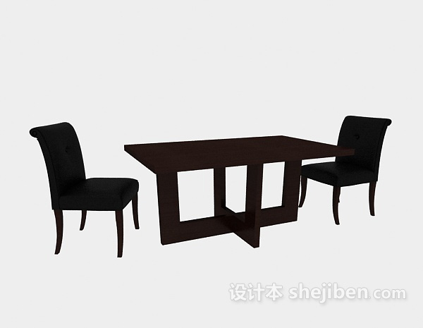 免费美式风格桌椅3d模型下载