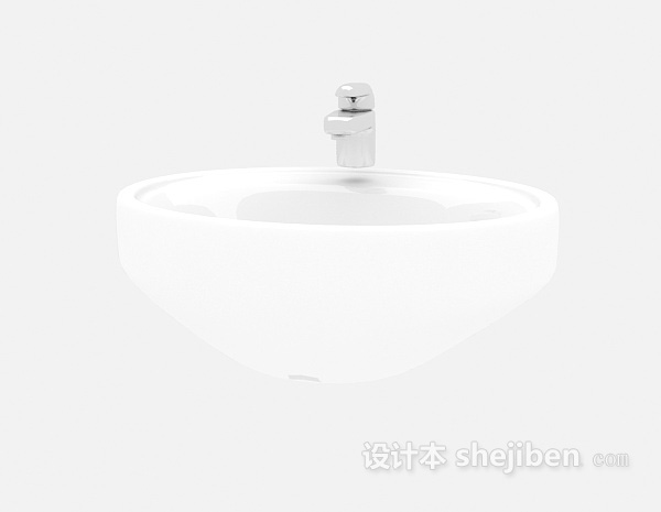 现代风格白色洗手池3d模型下载