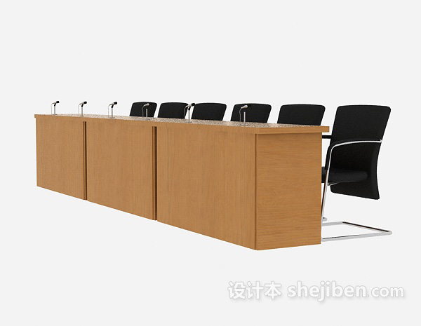 免费会议领导发言桌椅3d模型下载