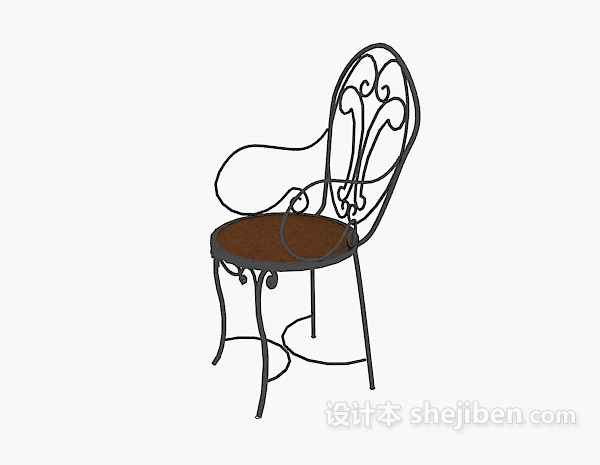 欧式铁艺椅子3d模型下载