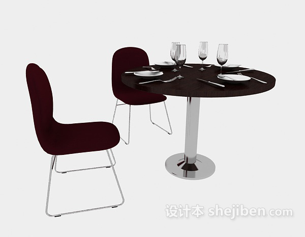 小型简约餐桌3d模型下载