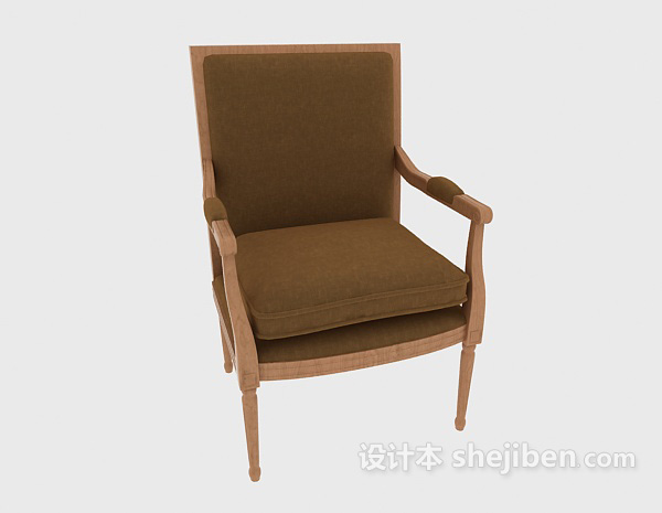 免费灰色扶手椅3d模型下载