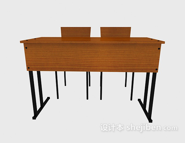 现代风格学校书桌组合3d模型下载