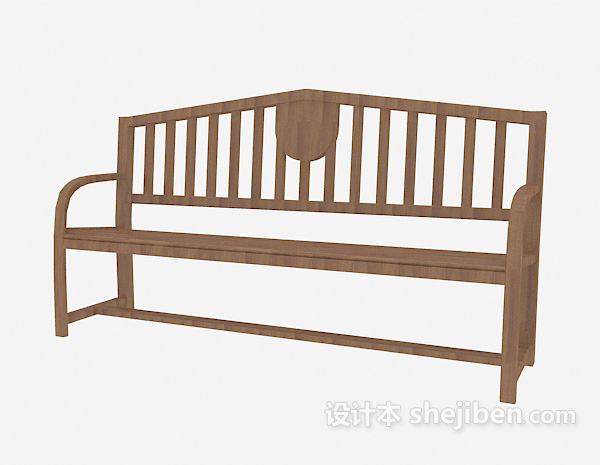 免费实木长椅3d模型下载