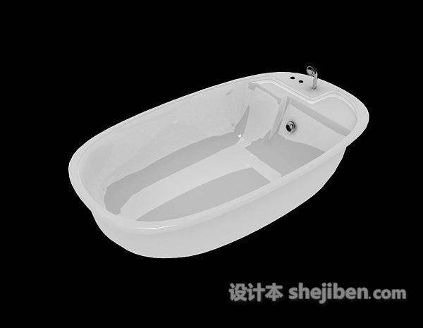 现代风格长方形浴缸3d模型下载