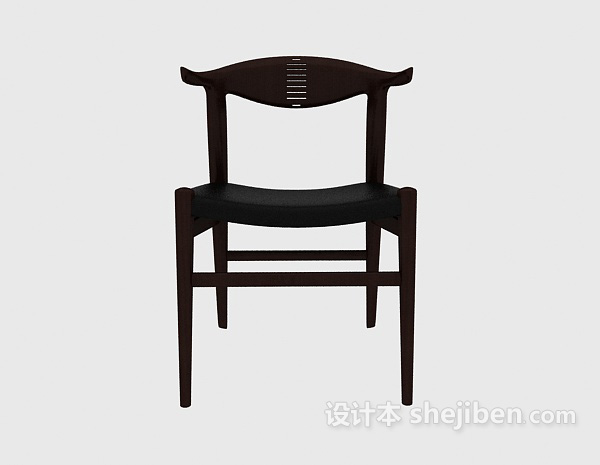 中式风格中式简约实木休闲椅3d模型下载