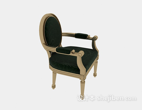 精致欧式风格梳妆椅3d模型下载