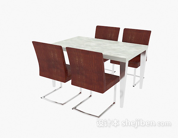 免费休闲木质桌椅3d模型下载