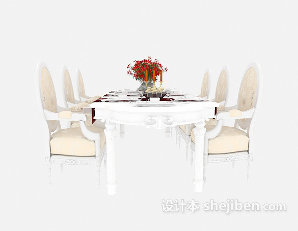 欧式风格欧式风格家居餐桌3d模型下载