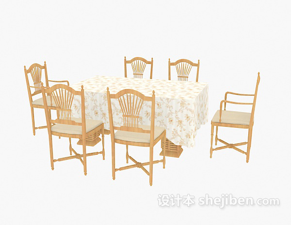 免费地中海家具桌椅3d模型下载