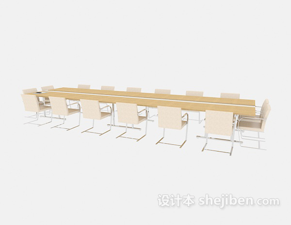 免费公司大型会议桌3d模型下载