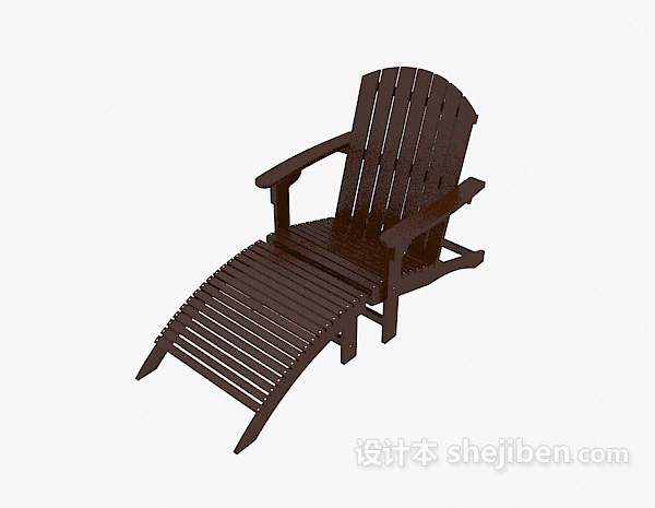 免费实木休闲躺椅3d模型下载