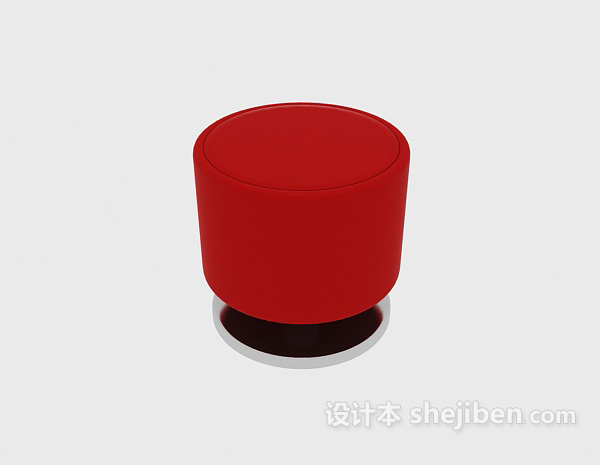免费红色休闲凳3d模型下载