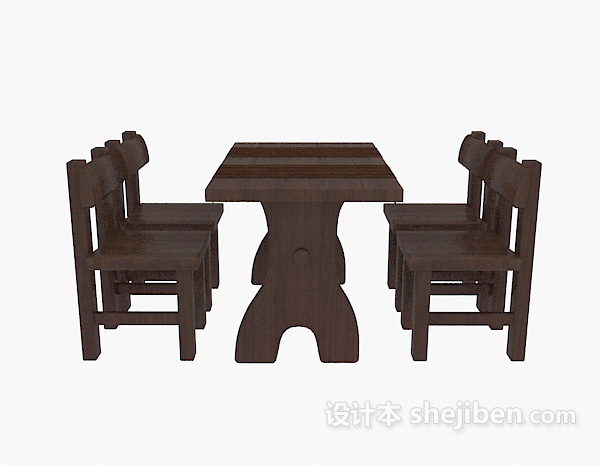 实木小方桌3d模型下载