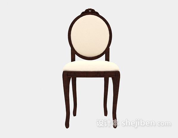 地中海风格实木梳妆椅3d模型下载