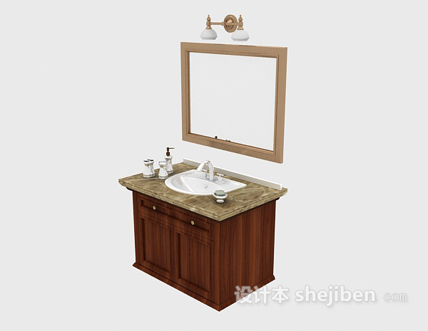 美式家居浴柜3d模型下载