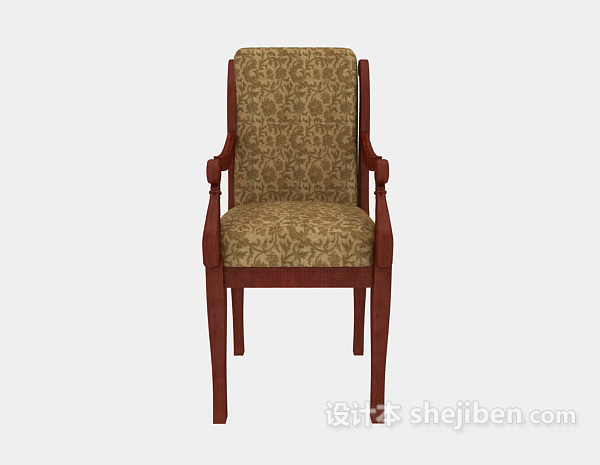 欧式风格欧式扶手餐椅3d模型下载