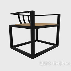 中式风格简约休闲椅3d模型下载