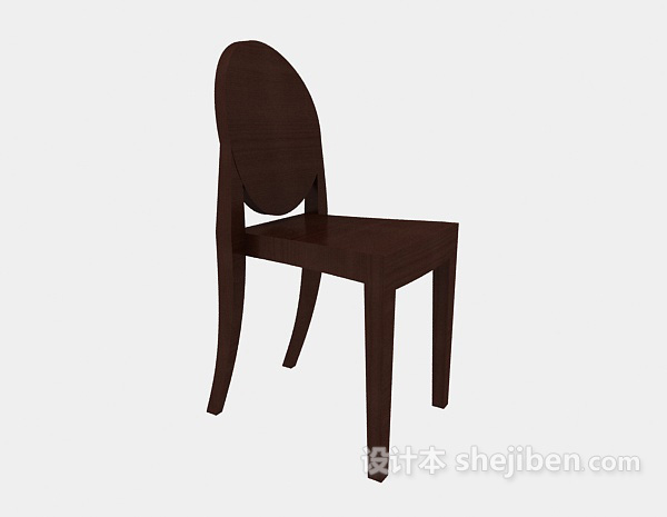 棕色家居餐椅3d模型下载