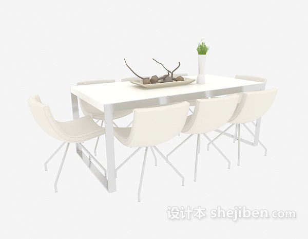免费现代风格简约桌椅3d模型下载