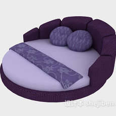 紫色圆形床3d模型下载