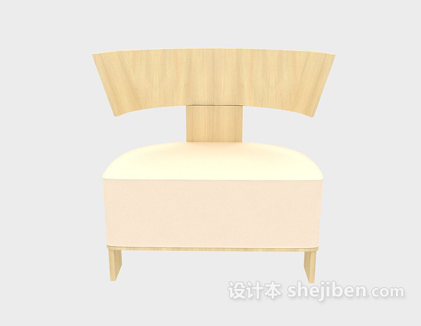 现代风格简约实木休闲椅凳3d模型下载
