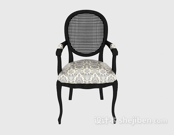 其它黑色美式餐椅3d模型下载