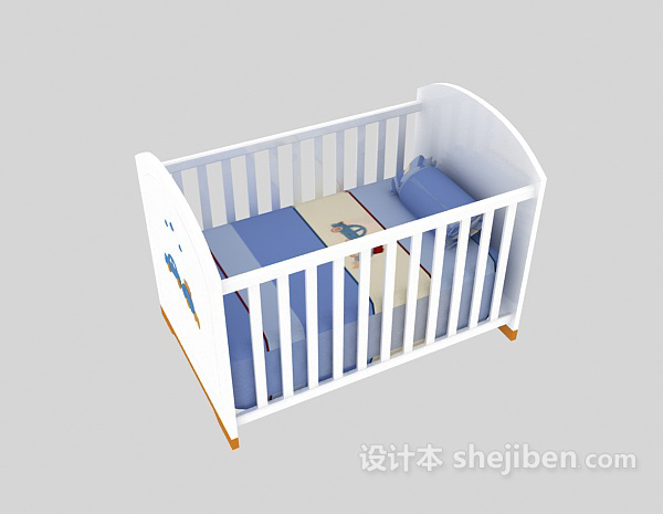 免费婴儿摇篮床3d模型下载