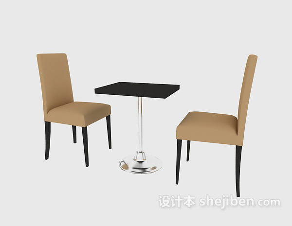 免费休闲场所桌椅组合3d模型下载