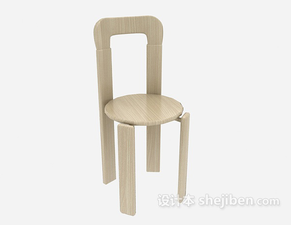 免费原木餐椅3d模型下载