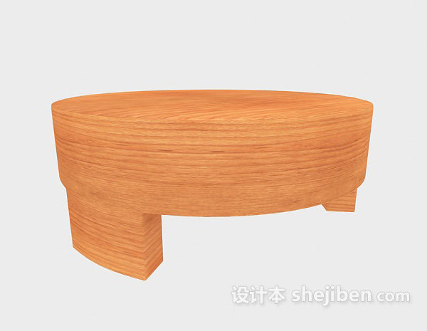 田园风格实木矮桌3d模型下载
