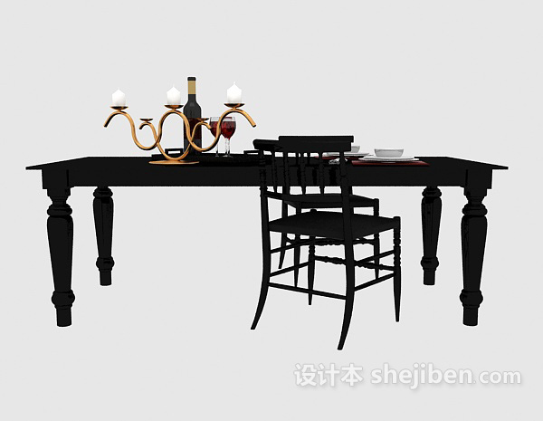 欧式风格简欧风格风格餐桌3d模型下载