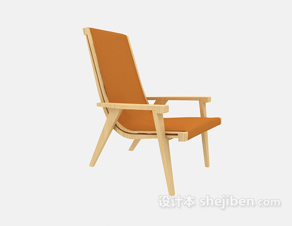 实木家居休闲躺椅3d模型下载