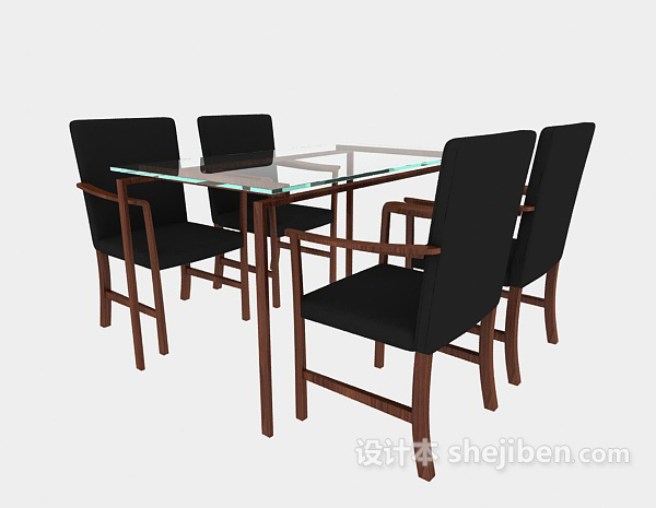 新中式风格桌椅3d模型下载