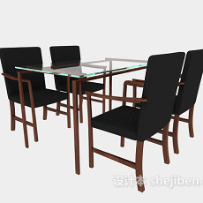 新中式风格桌椅3d模型下载