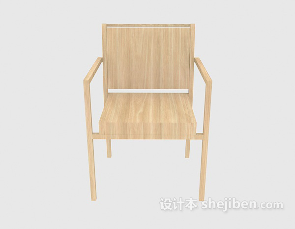 现代风格实木家居餐椅3d模型下载