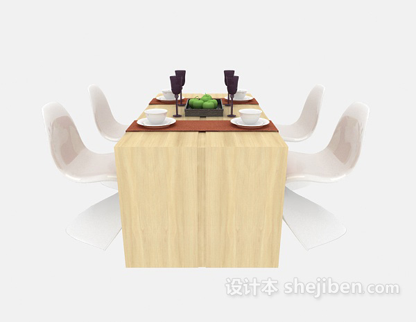 现代风格现代简约餐桌餐椅3d模型下载
