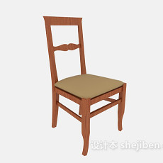 高靠背实木餐椅3d模型下载