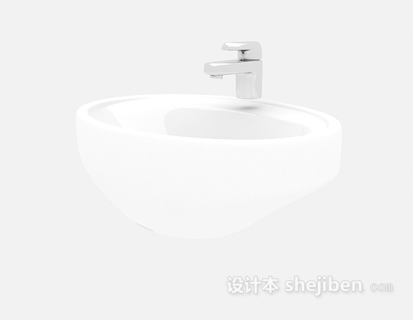 免费白色洗手池3d模型下载