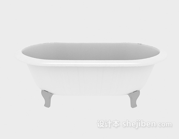 现代风格白色陶瓷浴缸3d模型下载