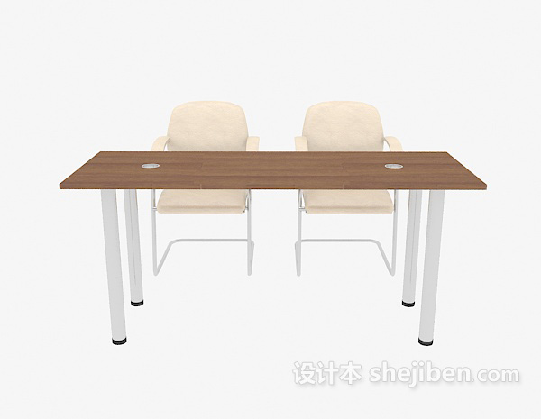 现代风格现代办公室桌椅3d模型下载