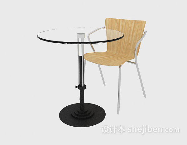 免费玻璃桌椅组合3d模型下载