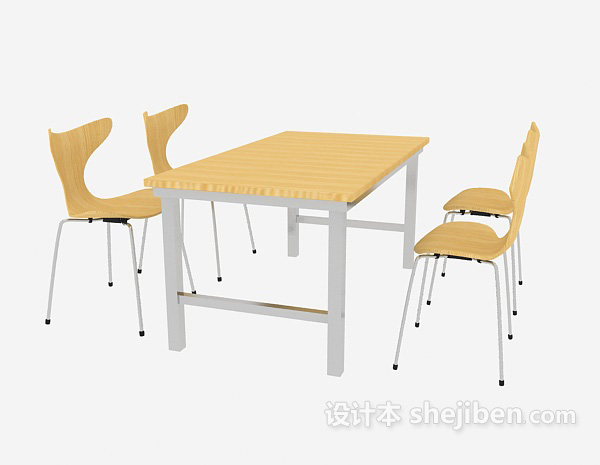 免费现代家庭简约桌椅3d模型下载