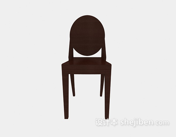 地中海风格棕色家居餐椅3d模型下载
