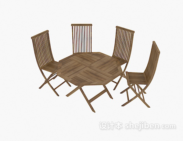 中式风格新中式桌椅3d模型下载