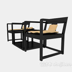 新中式休闲椅3d模型下载
