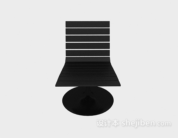 现代风格黑色简约实木椅3d模型下载