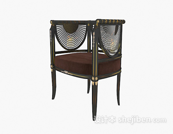 欧式复古椅子3d模型下载