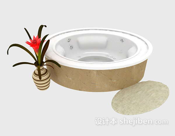 现代风格家庭卫浴浴缸3d模型下载